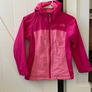Girls north face rain jacket